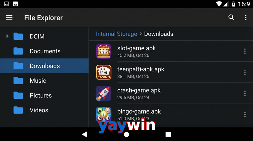 Main screen of Yaywin gameapk page for PK players